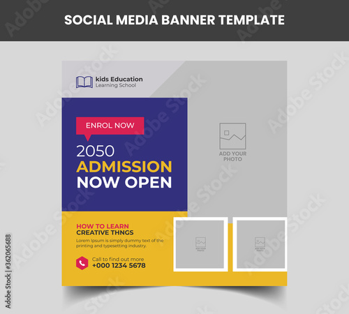 Junior Admission for Kids School Education Social Media banner Template Design Story.