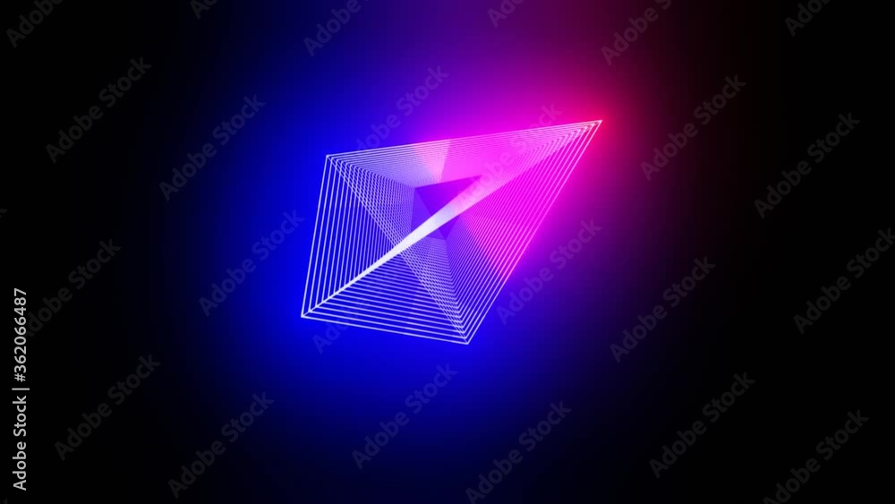 intersection of neon lines forming a complex 3D glow frame, by rotating simple shape with blue purple gradient intersection of neon lines forming a complex 3D glow frame, by rotating simple shape with blue purple gradient