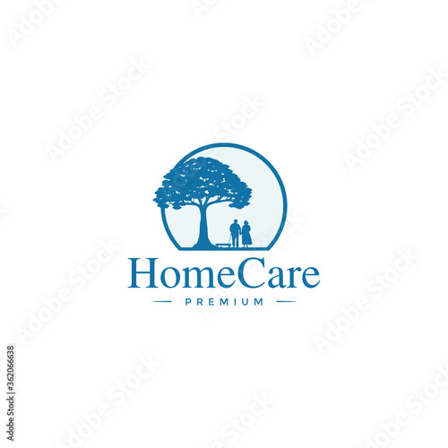 senior home care vector illustration logo concept image
