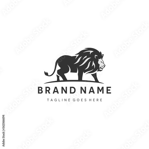 wild lion vector logo template image