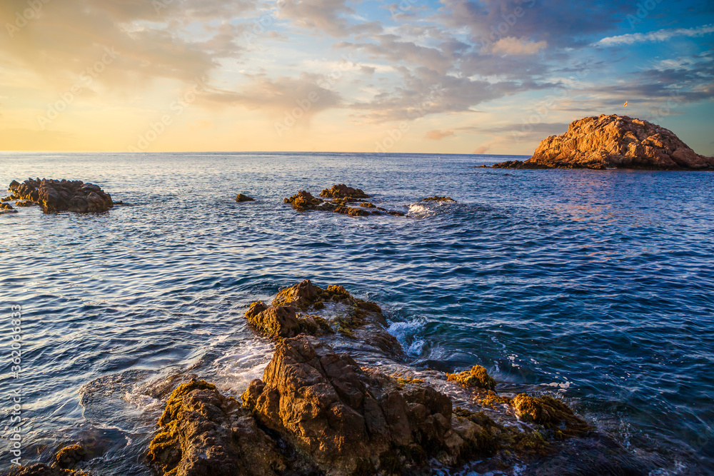 costa brava coast line with beautiful sunset costa brava coast line with beautiful sunset