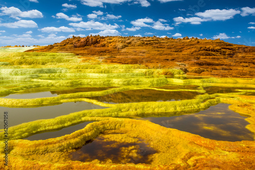 dallol in the danakil depression and the colourful sulphur springs