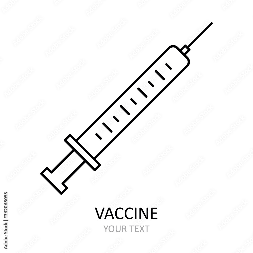 Linear vector icon. Injection. Antiviral drawing. Illustration on the theme of coronavirus. Linear vector icon. Injection. Antiviral drawing. Illustration on the theme of coronavirus.