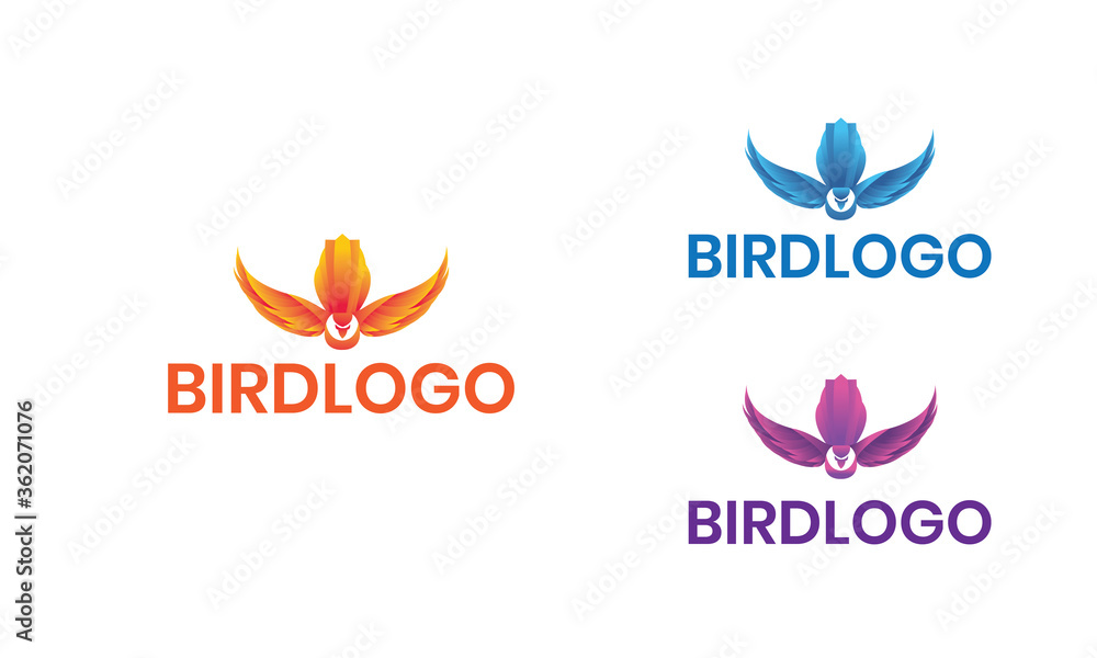 Bird Logo design, Illustration Vector Bird with gradient style can for logo traveling, or animal logo EPS 10