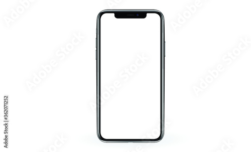 smartphone iphon frameless with a blank screen lying on a flat surface. High Resolution Vector for Infographic Global Business  web site design or phone app