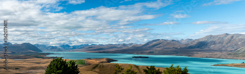A view of Lake Tekapo in New Zealand.