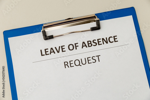 Personal leave ob absence statement form at the desk photo
