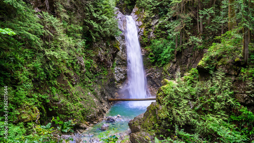 Idyllic Waterfall, Cascade Falls National Park, Fraser Valley, British Columbia, Canada.
