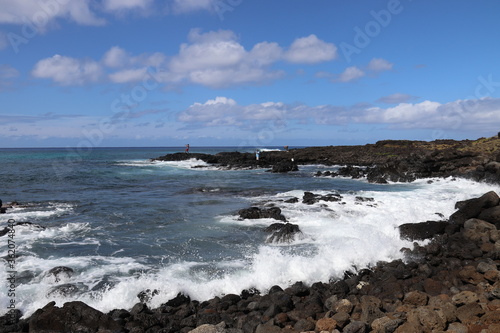 Littoral volcanique à l'île de Pâques