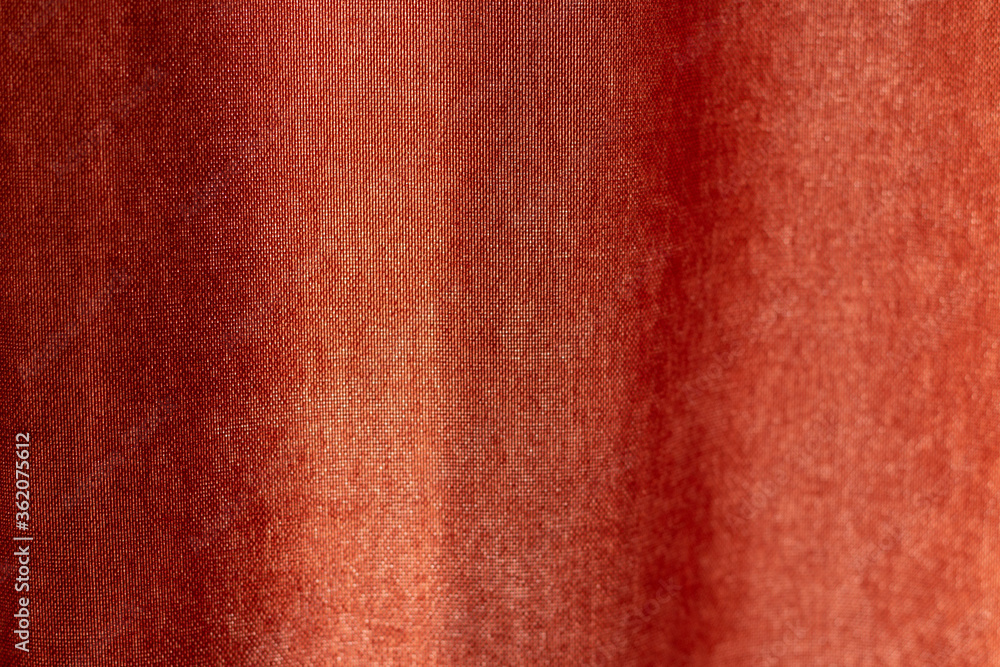 Fototapeta premium Curtain background. Morning sunlight with dark brown curtain.