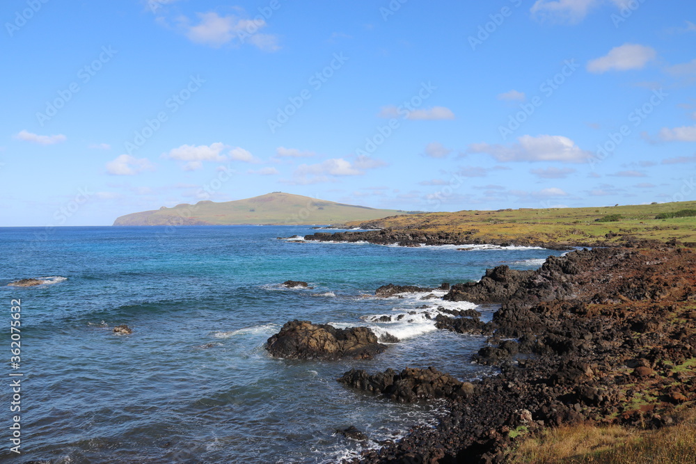 Littoral volcanique à l'île de Pâques Littoral volcanique à l'île de Pâques