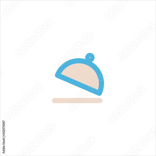 serving tray food cover icon flat vector logo design trendy