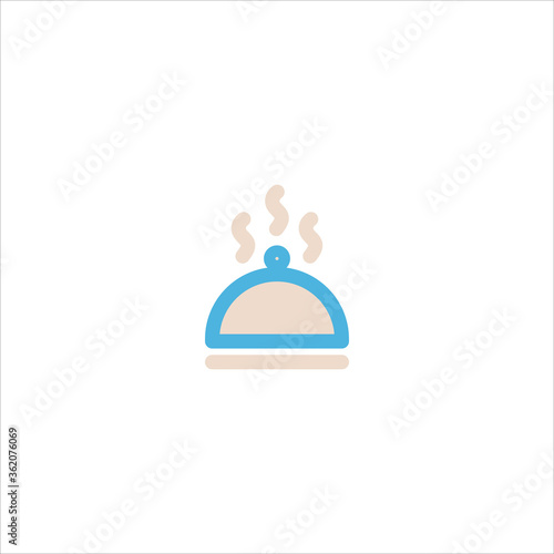 serving tray food cover icon flat vector logo design trendy