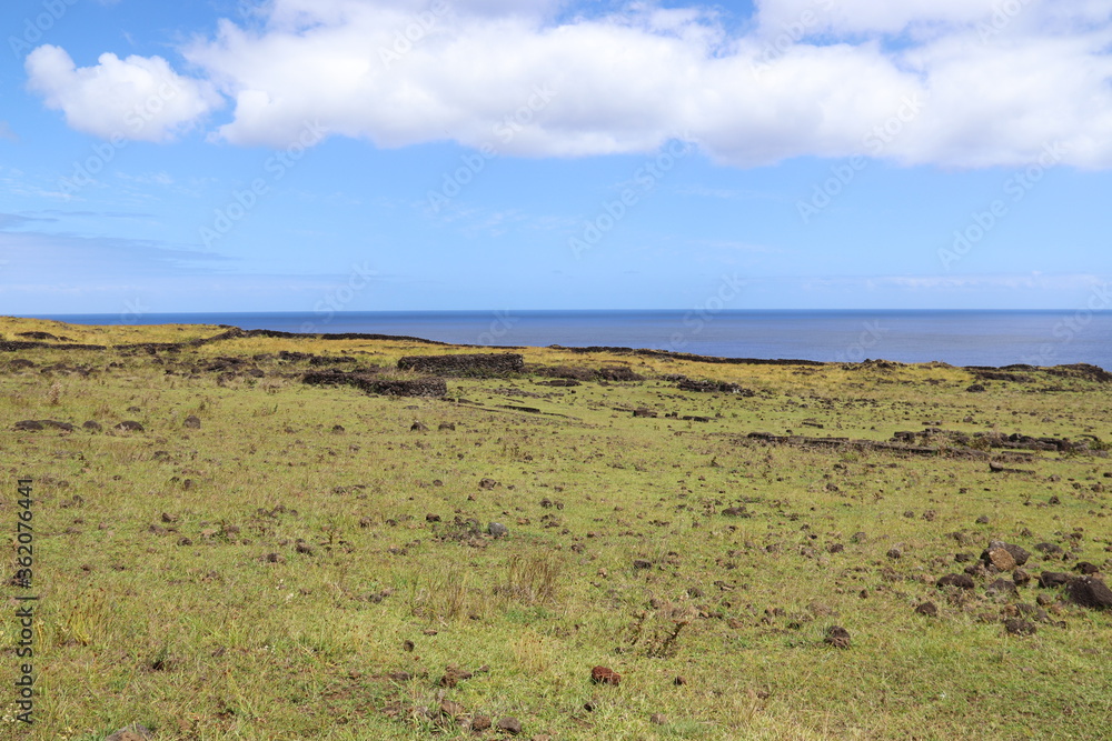 Obraz premium Lande à l'île de Pâques