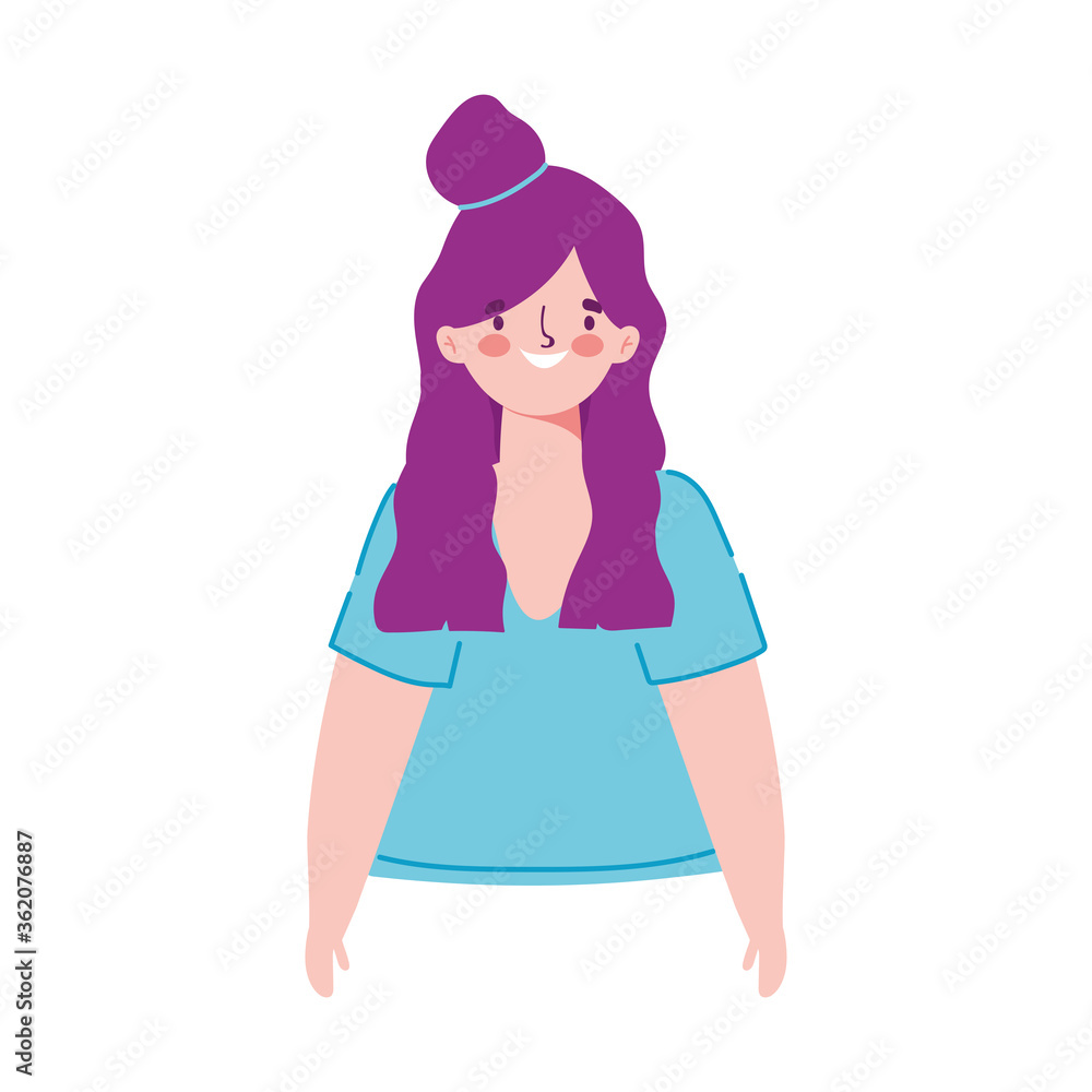 cartoon woman character female portrait isolated design icon cartoon woman character female portrait isolated design icon