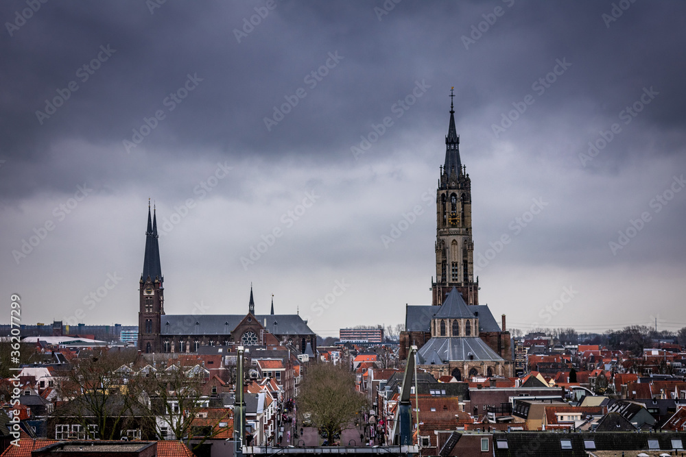 Moody Skyline in Delft, Netherlands