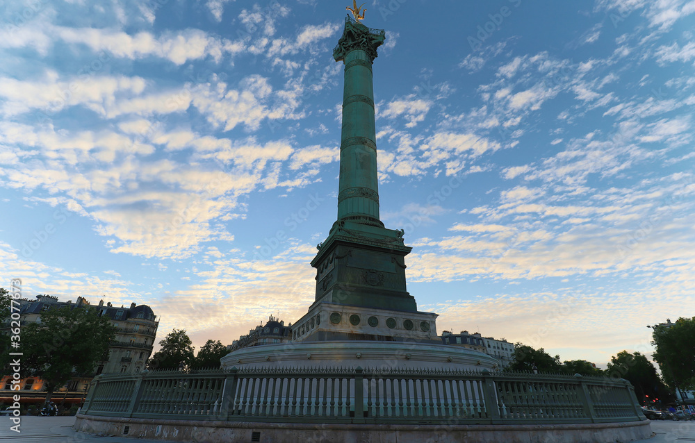Fototapeta premium The July Column on Bastille square in Paris, France.