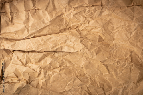 Wrinkled Kraft Paper Texture, Brown Vintage Paper Background