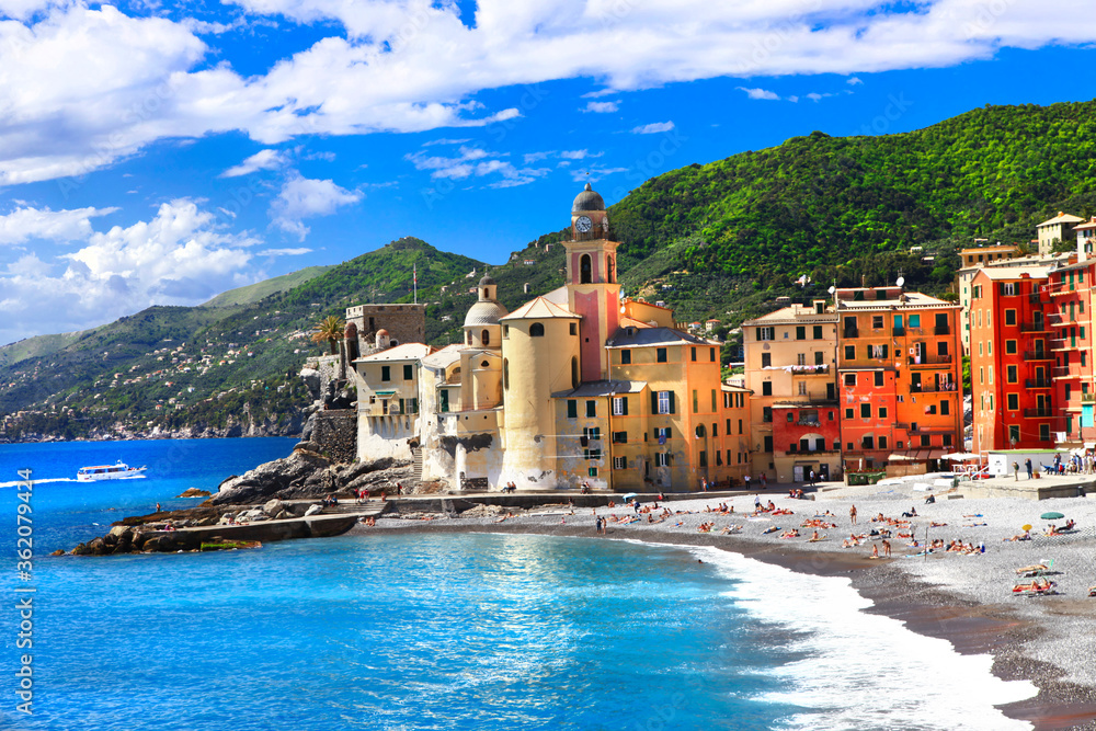 Italian summer holidays - beautiful colorful coastal town Camogli, Liguria, Italy