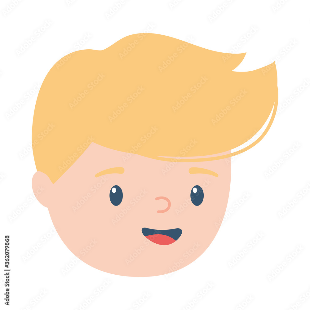 boy face cartoon character isolated icon design white background