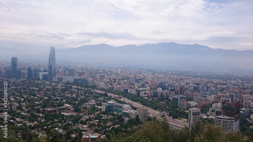 aerial view of the city Santiago
