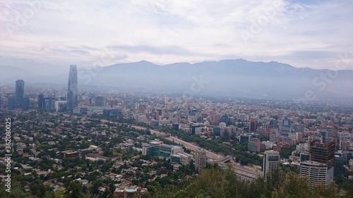 aerial view of the city Santiago