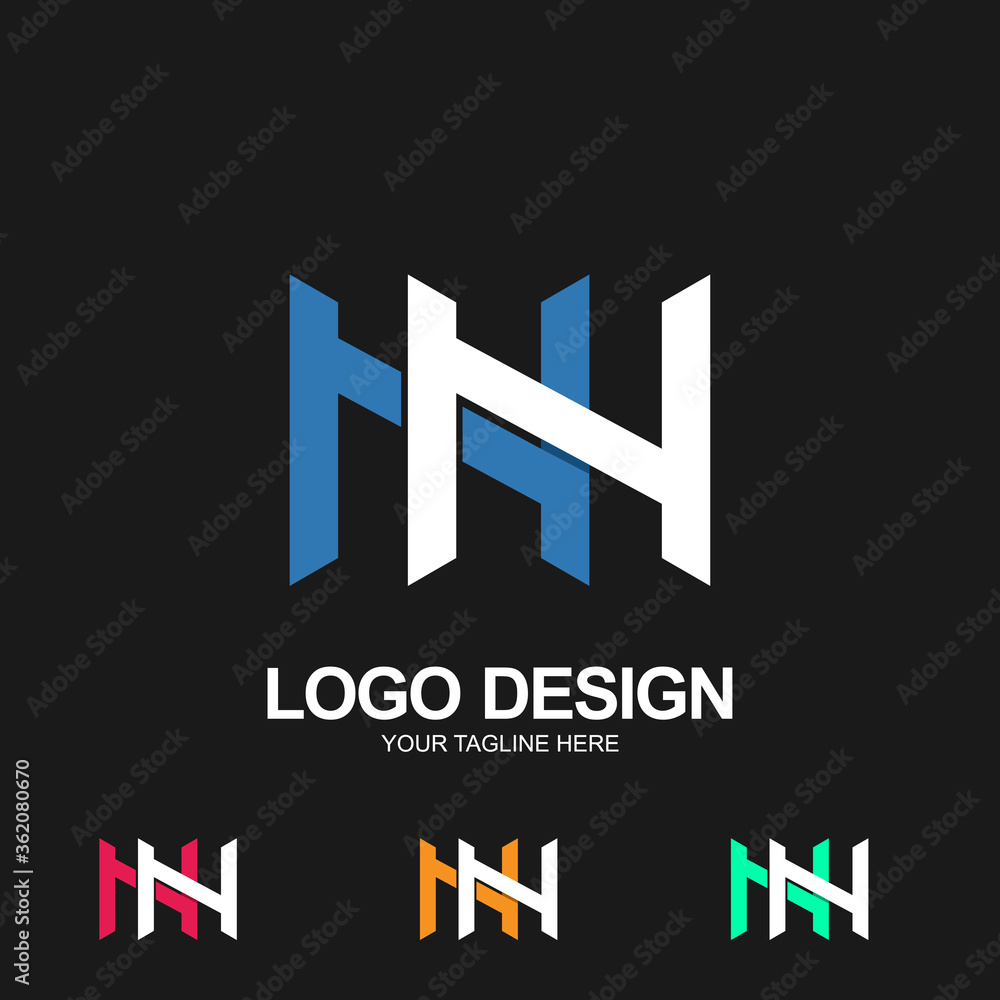 stock vector initial letter n m colorful design template