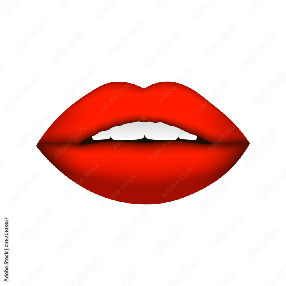 Red lips isolated vector illustration. Red lips isolated vector illustration.