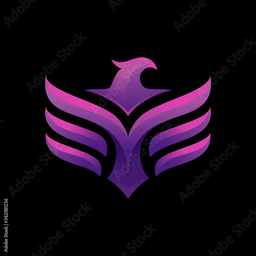 luxury phoenix logo concept, phoenix vector logo