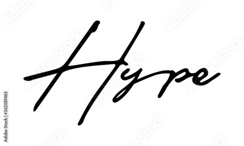 Hype Handwritten Font Calligraphy Black Color Text 
on White Background
