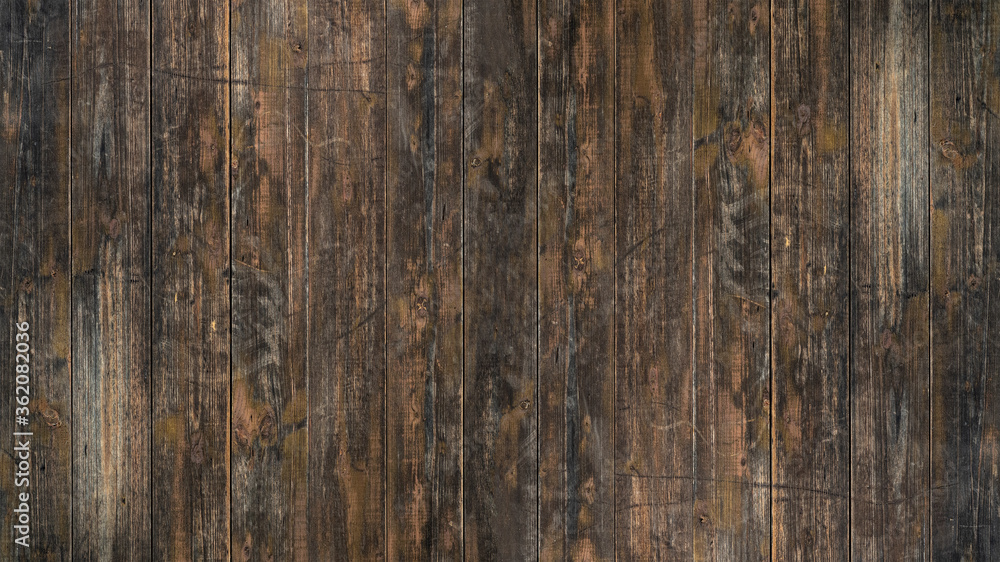 Naklejka premium old brown rustic dark grunge wooden texture - wood background banner 