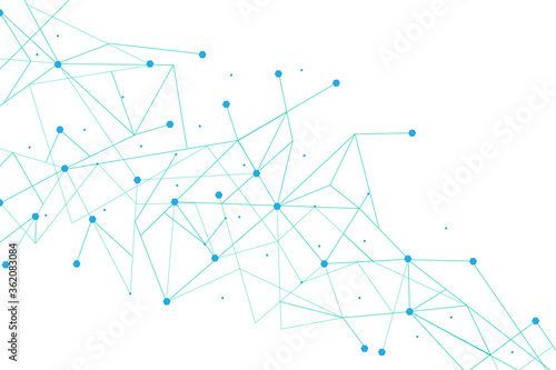 Network abstract connection isolated on white background. Network technology background with dots and lines for backdrop and ai design.Modern abstract concept.Vector illustration of network technology