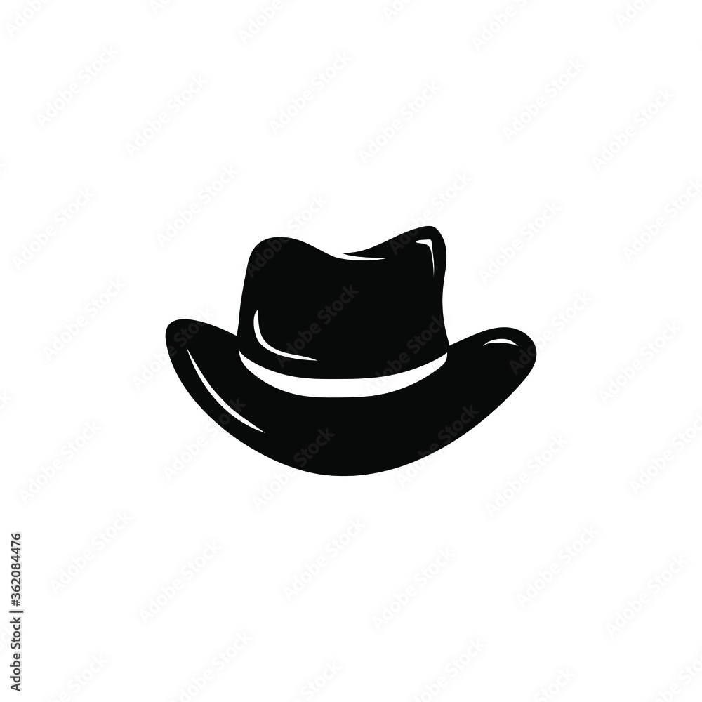 Cowboy Sheriff Hat Western Country silhouette vector Cowboy Sheriff Hat Western Country silhouette vector