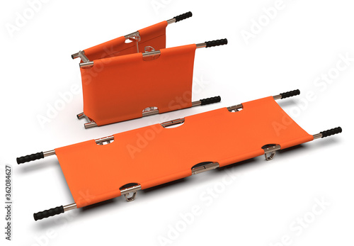 Foldable emergency stretcher