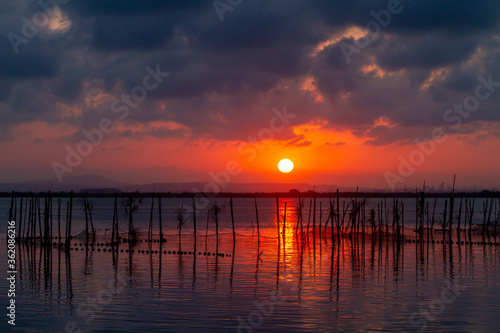 Sunset over Albufera freshwater lagoon © anca enache
