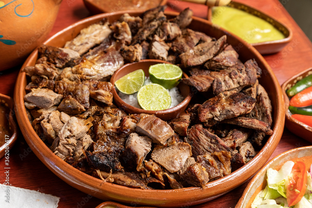Mexican food. Grilled roast meats. Mexican food. Grilled roast meats.