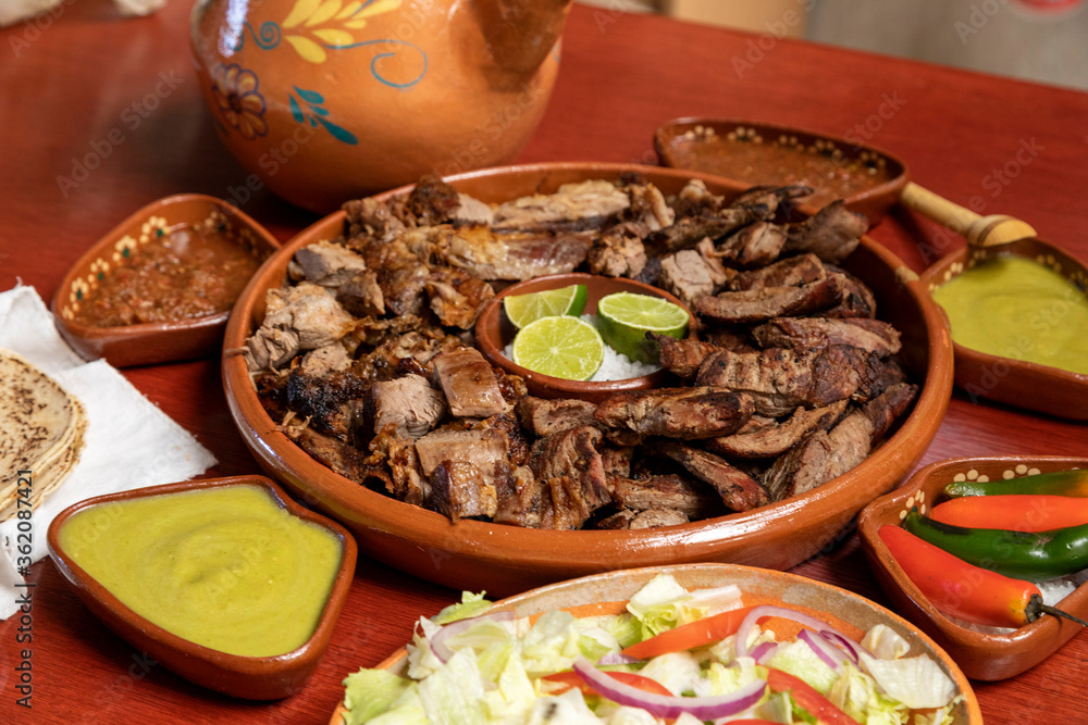 Mexican food. Grilled roast meats. Mexican food. Grilled roast meats.