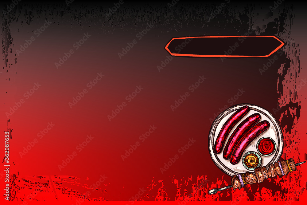 Fototapeta premium Volante de Comidas Asadas