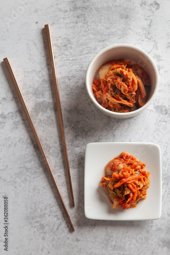 Kimchi korea food on the table