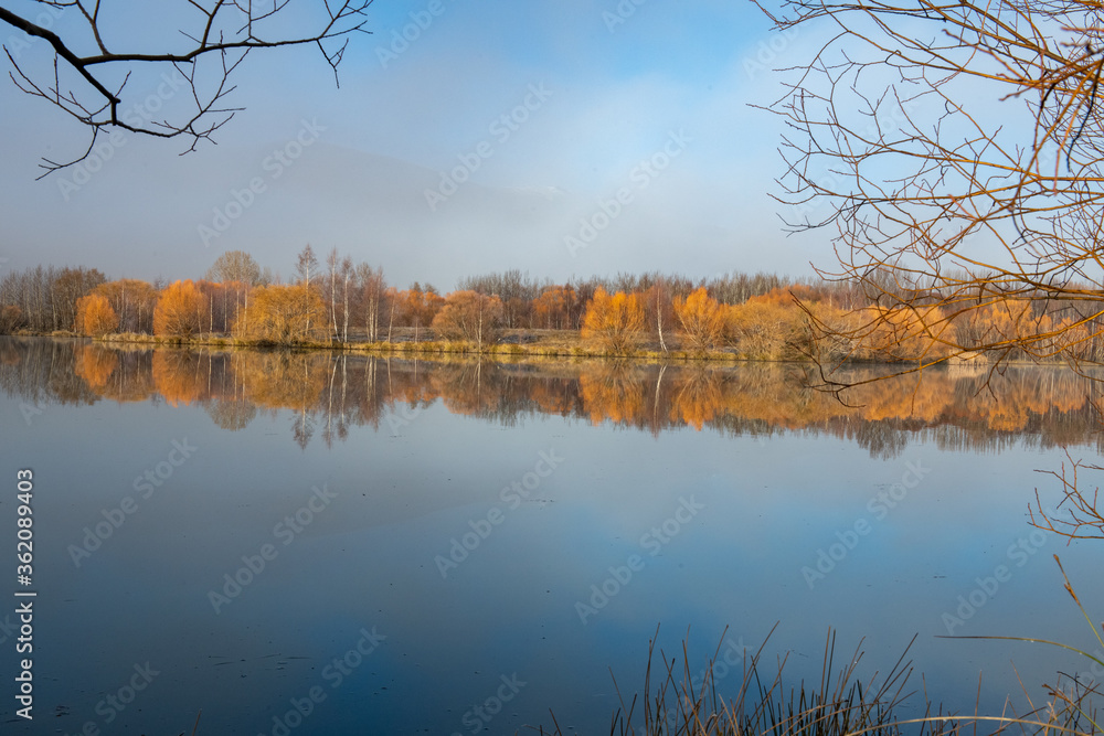 Obraz premium Tranquility- roadside reflections- New Zealand