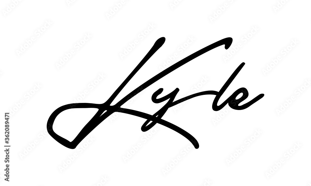 Kyle Handwritten Font Calligraphy Black Color Text on White Background