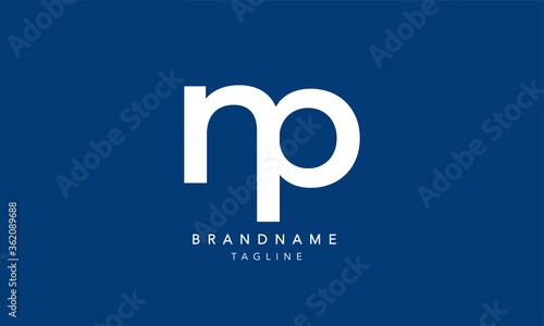 Alphabet letters Initials Monogram logo NP, PN, N and P