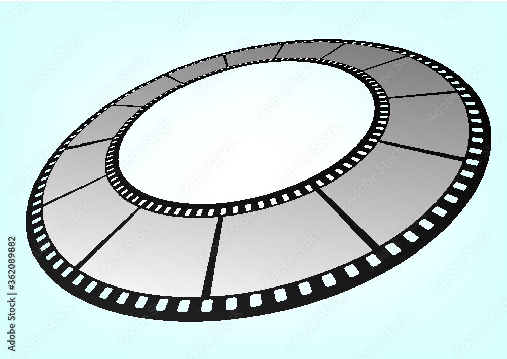 Fototapeta premium Cinema, movie and photography 35mm film strip template. Vector 3D elements.