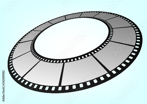 Cinema, movie and photography 35mm film strip template. Vector 3D elements.