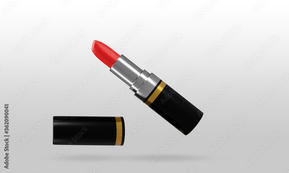 Lipstick for your design and logo. Easy to change colors. Mock up model. 3D render Lipstick for your design and logo. Easy to change colors. Mock up model. 3D render
