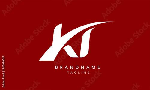 Alphabet letters Initials Monogram logo KT, TK, K and T