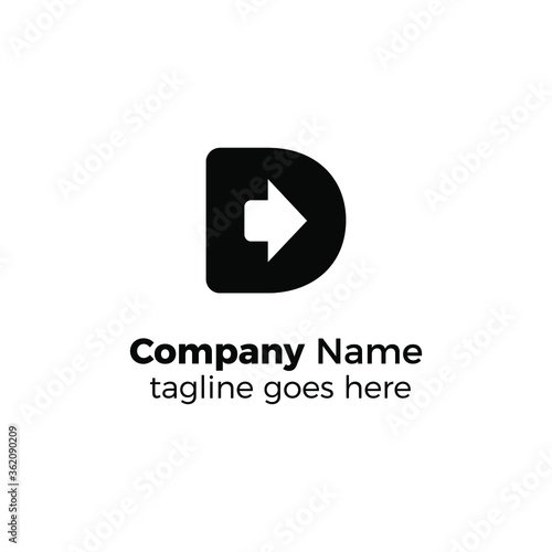 arrow d logo design vector illustration