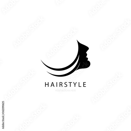 women hairstyle illustration logo vector design