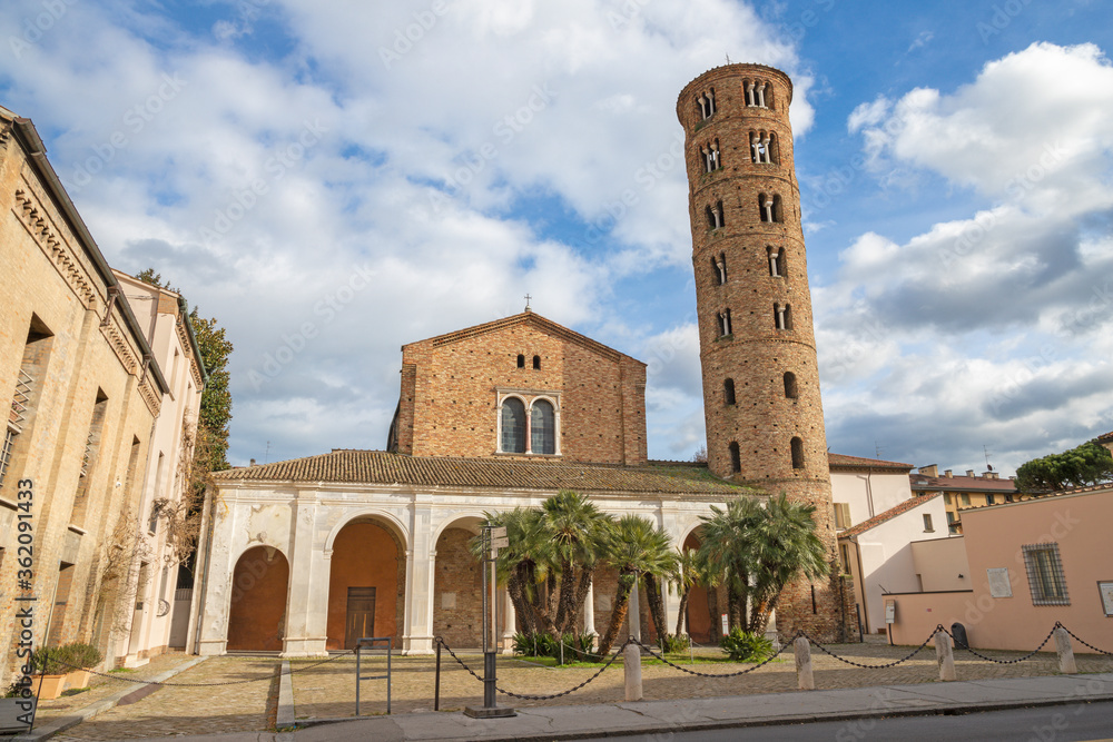 Ravenna - The portal of church Basilica of Sant Apolinare Nuovo.