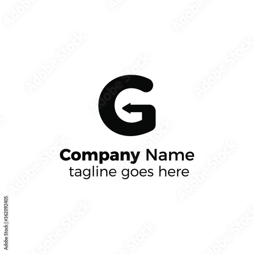 arrow g logo design vector illustration
